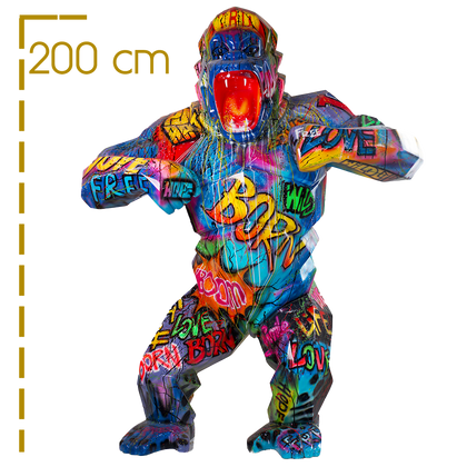 Collection statues de Gorille pop art, tag, graffiti en 200 cm de haut