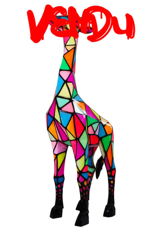 Statue Girafe Pop'Art H180 cm en résine / NUM84