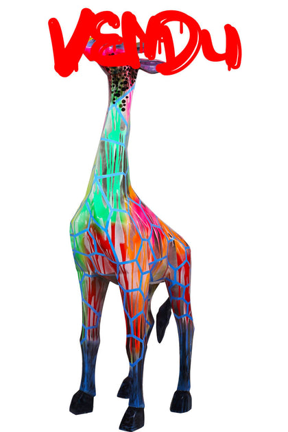 Statue Girafe Pop'Art H180 cm en résine / NUM87
