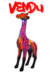 Statue Girafe Pop'Art H100 cm en résine / NUM94