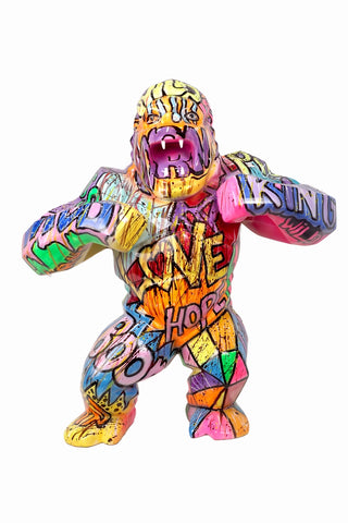 Statue Gorille Pop'Art H60 cm en résine / NUM38 - Statue Pop'Art