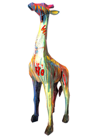 Statue Girafe Pop'Art H180 cm en résine / NUM86 - Statue Pop'Art