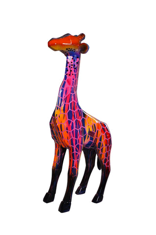 Statue Girafe Pop'Art H100 cm en résine / NUM94 - Statue Pop'Art