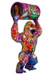 Statue Gorille Pop'Art avec baril H213 cm en résine / NUM120 - Statue Pop'Art