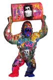Statue Gorille Pop'Art avec baril H213 cm en résine / NUM119 - Statue Pop'Art
