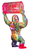 Statue Gorille Pop'Art avec baril H213 cm en résine / NUM119 - Statue Pop'Art