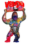 Statue Gorille Pop'Art avec baril H213 cm en résine / NUM119
