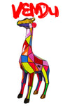 Statue Girafe Pop'Art H100 cm en résine / NUM93
