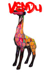 Statue Girafe Pop'Art H100 cm en résine / NUM97