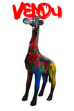 Statue Girafe Pop'Art H100 cm en résine / NUM90